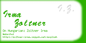 irma zoltner business card